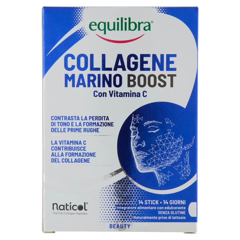 Equilibra Collagene Marino Boost con Vitamina C 14 Stick monodose 140 g