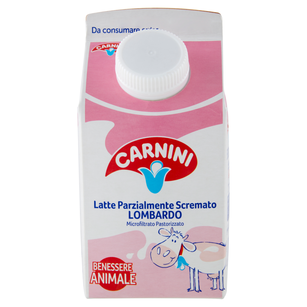 Carnini Latte Parzialmente Scremato Lombardo Microfiltrato Pastorizzato 500 ml