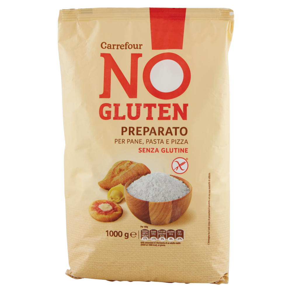 Carrefour No Gluten Preparato per Pane, Pasta e Pizza 1000 g