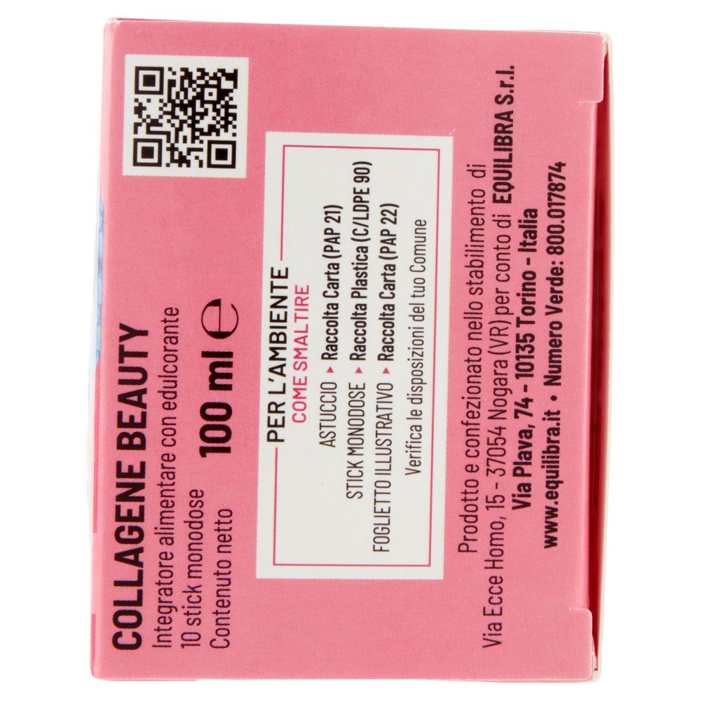 Equilibra Collagene Beauty Pelle e Bellezza 10 Stick Monodose 100 ml