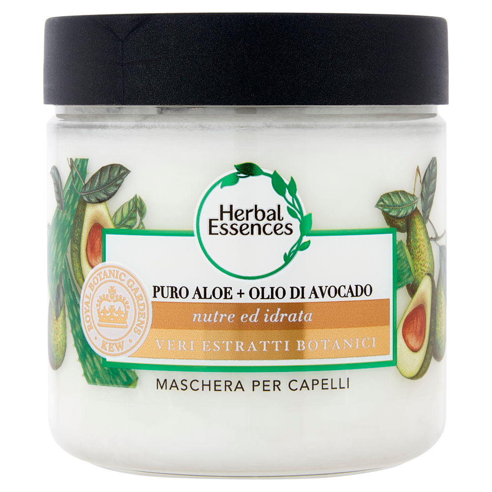 Herbal Essences Maschera Capelli Nutre ed Idrata con Puro Aloe + Olio di Avocado  250 ml