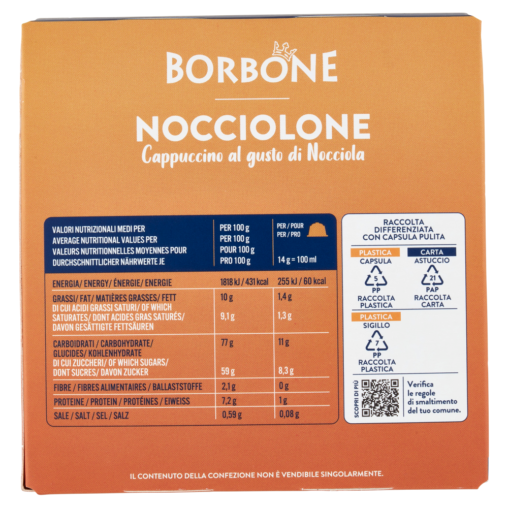 Borbone Nocciolone Compatibili con Nescafé* Dolce Gusto* 16 Capsule 16 x 14 g