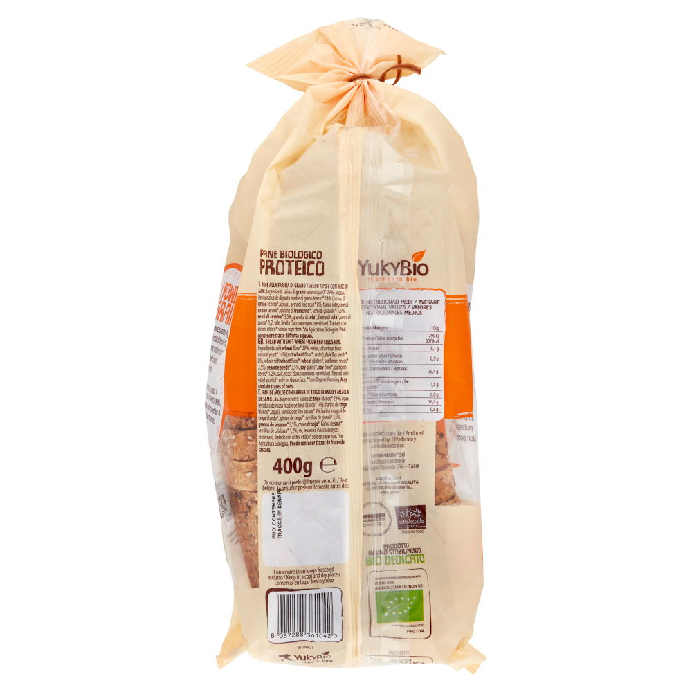 YukyBio Power Grain Pane Biologico Proteico con Lievito Madre 400 g