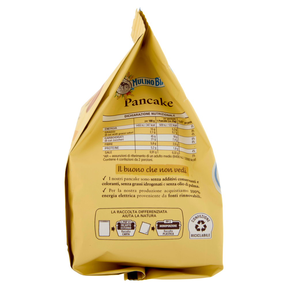 Mulino Bianco Pancake Merenda 100% Latte Fresco Italiano e Farina Sostenibile 8 Porzioni 280g