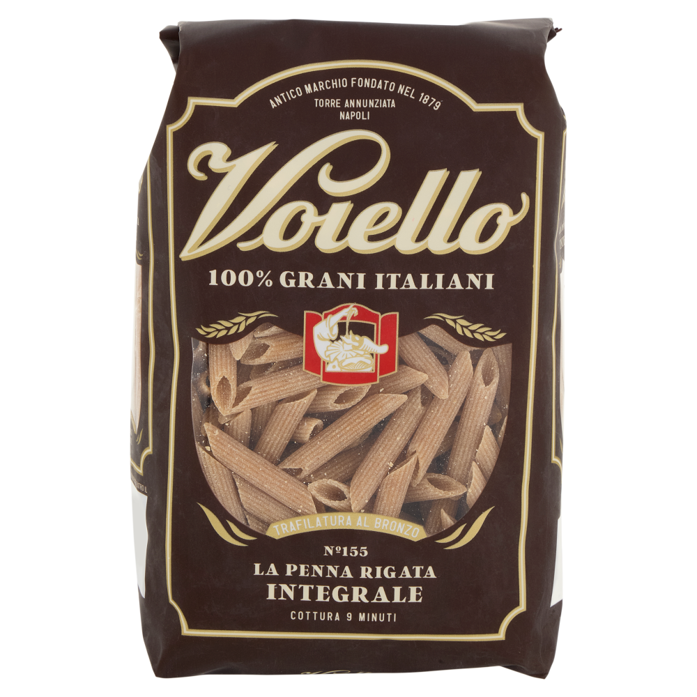 Voiello Pasta La Penna Rigata Integrale N°155 grano Aureo 100 italiano