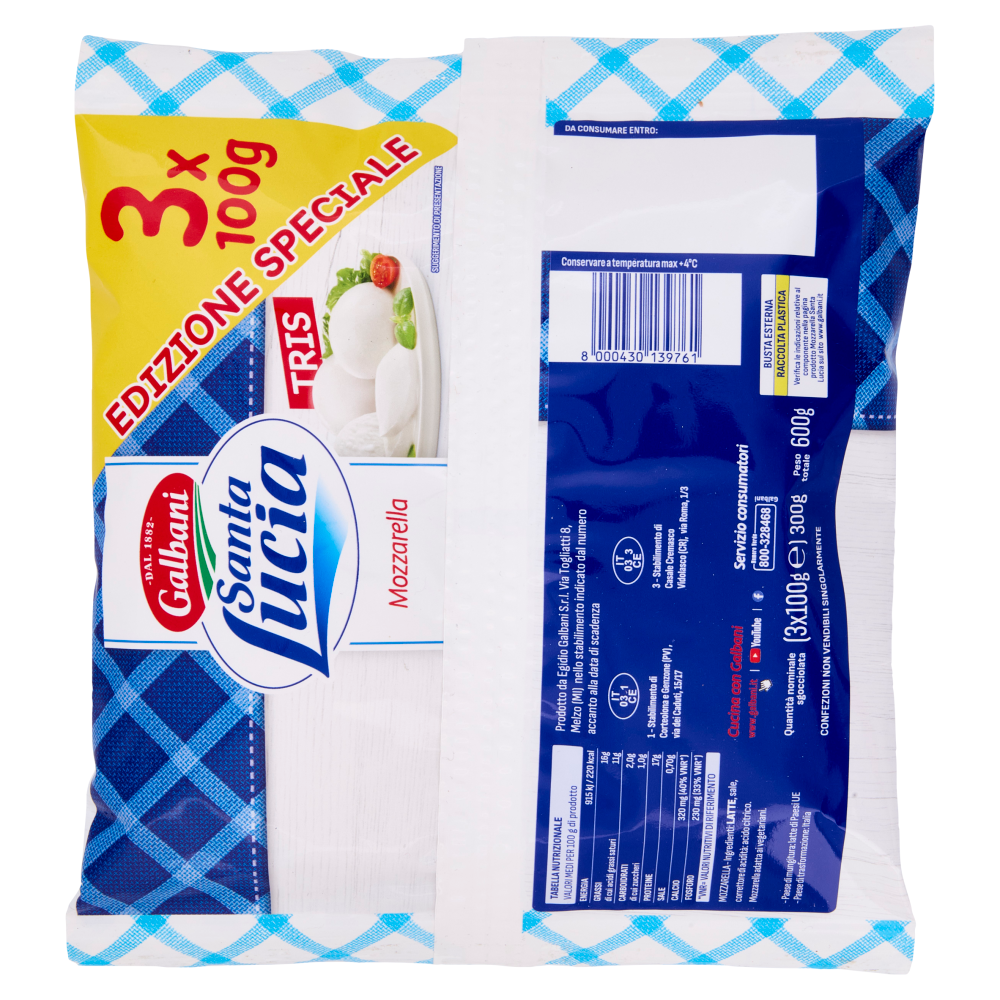 Galbani Santa Lucia Mozzarella Tris 3 x 100 g