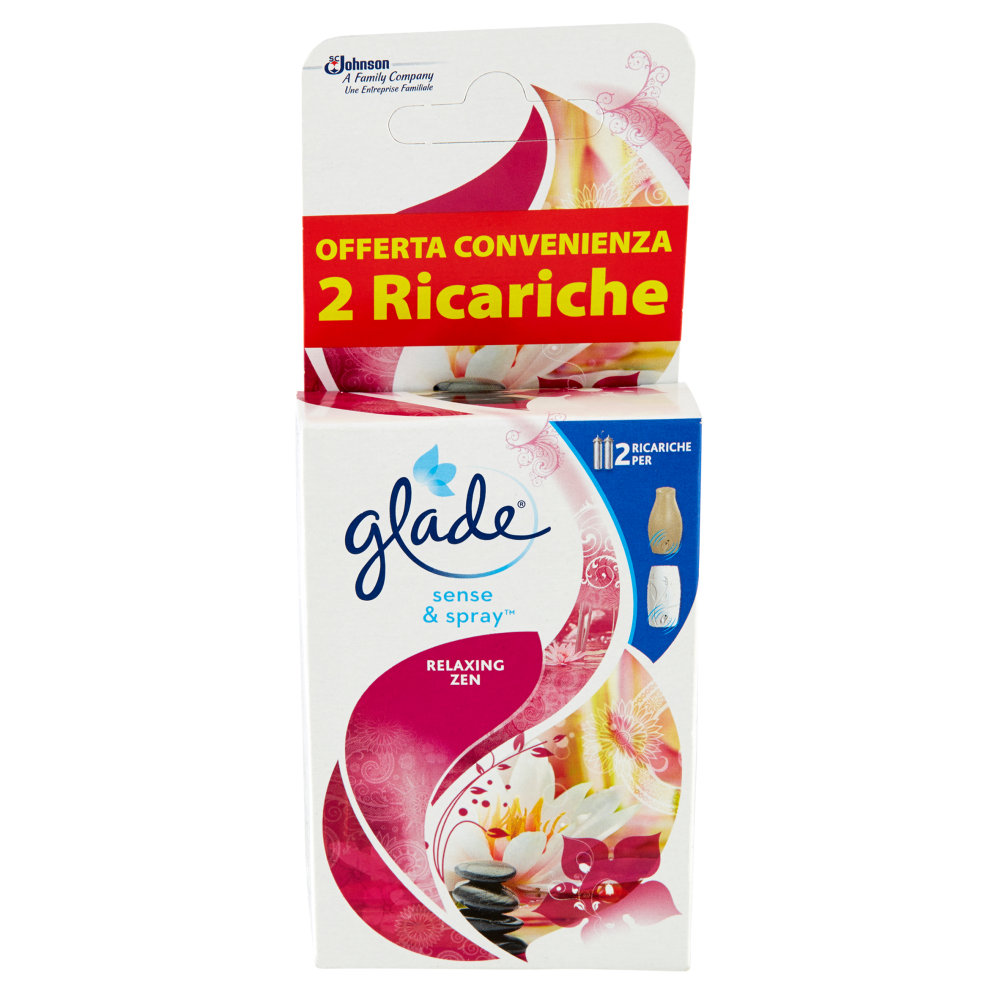 Glade Sense&Spray Doppia Ricarica, Profumatore Ambienti, Fragranza Relaxing Zen, 18ml