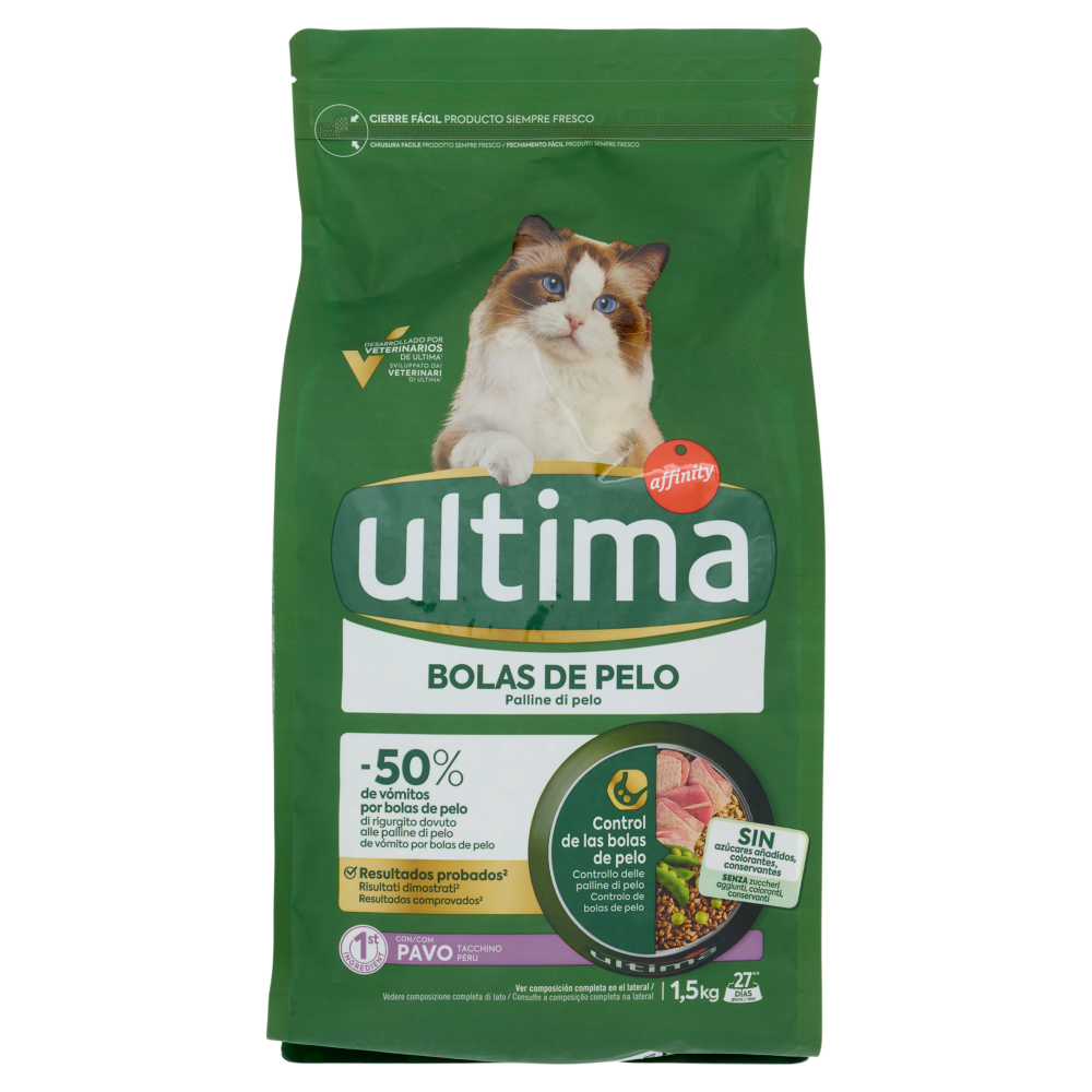 ultima Cat Palline di pelo con Tacchino 1,5 kg