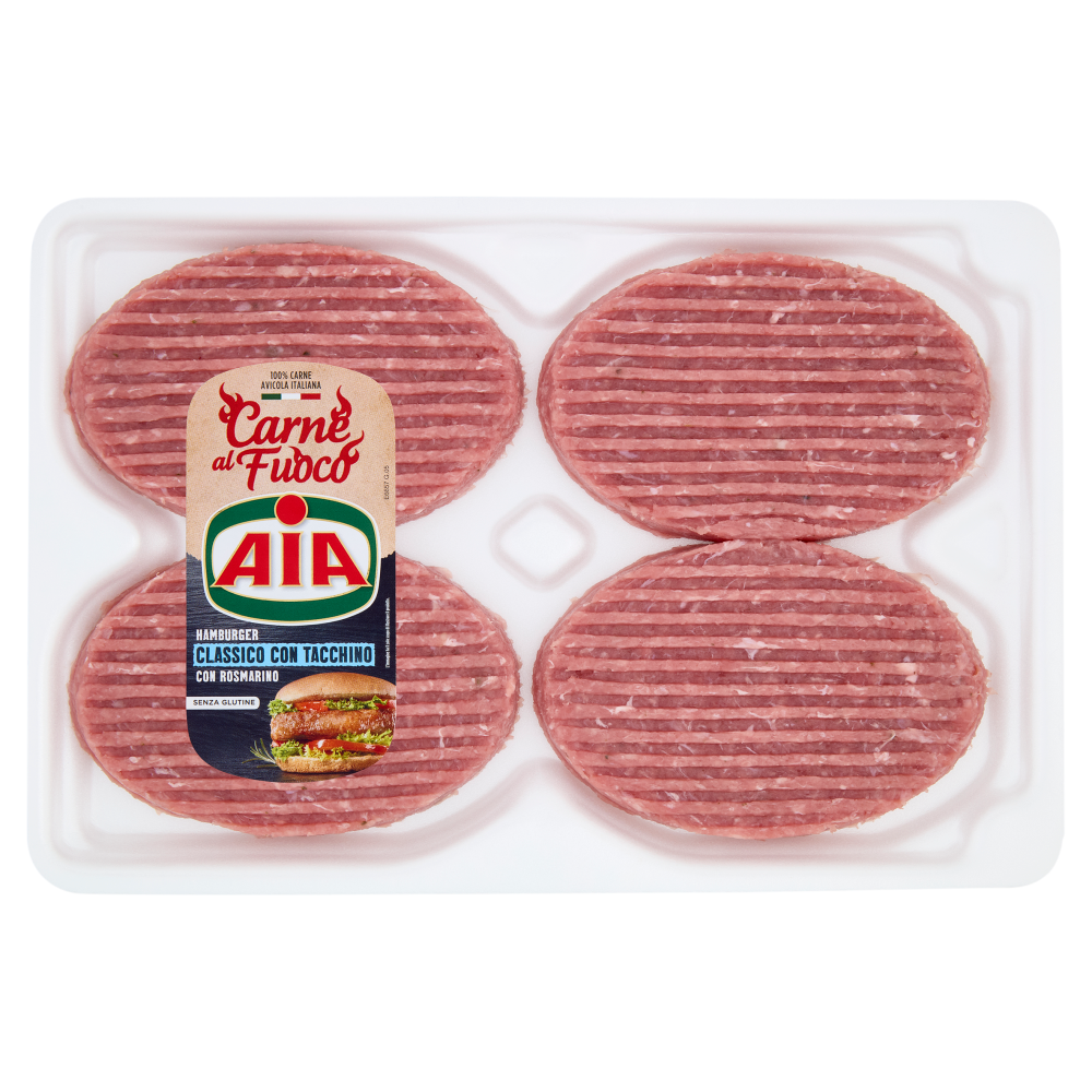 Aia Carne al Fuoco Hamburger Classico con Tacchino con Rosmarino 0,400 kg