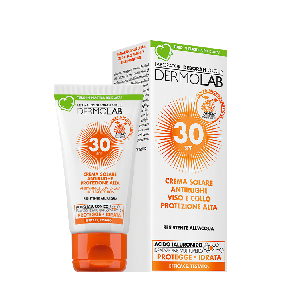 Dermolab Crema solare antirughe viso e collo protezione alta SPF 30 50ml