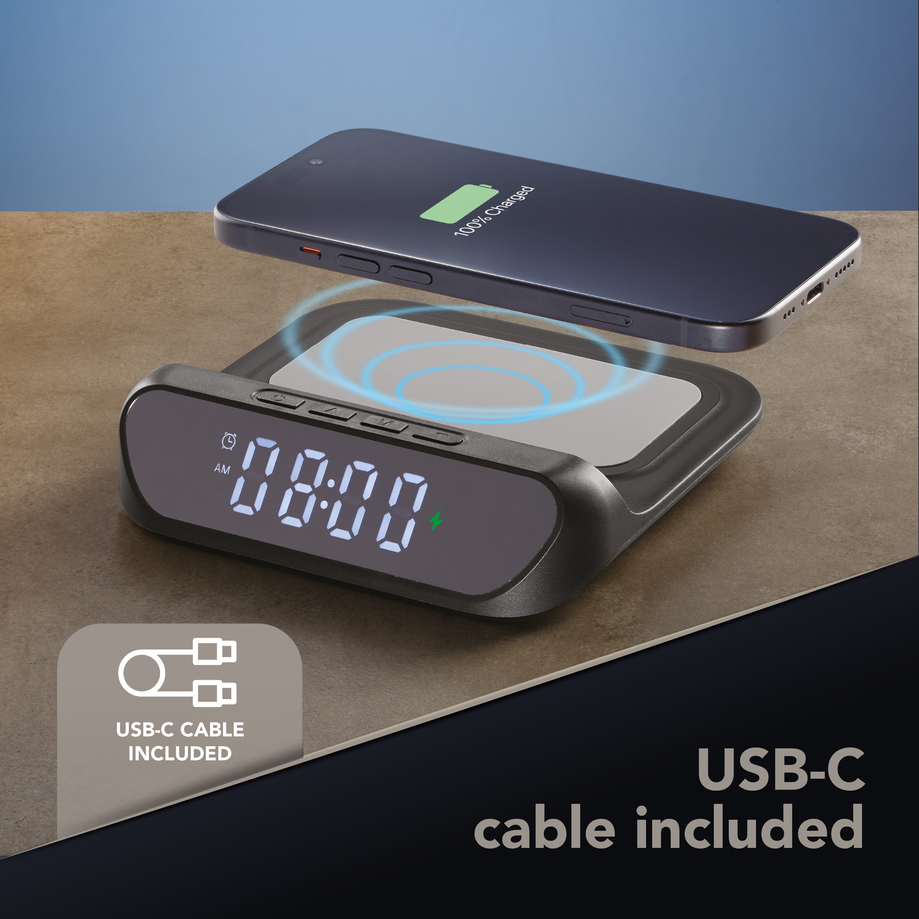 Tech Pop Sveglia Wireless Nera