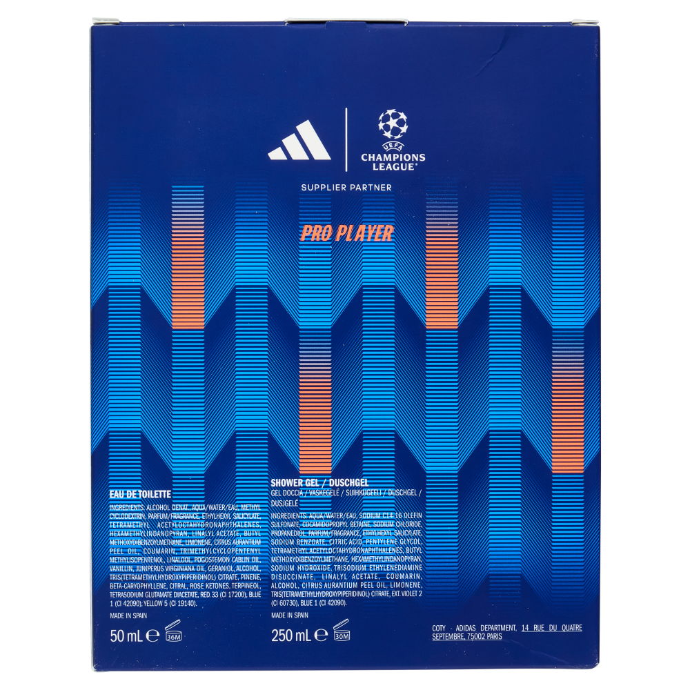 adidas Xmas25 Maschile Eau de Toilette 50 ml + Shower Gel 250 ml UEFA 12
