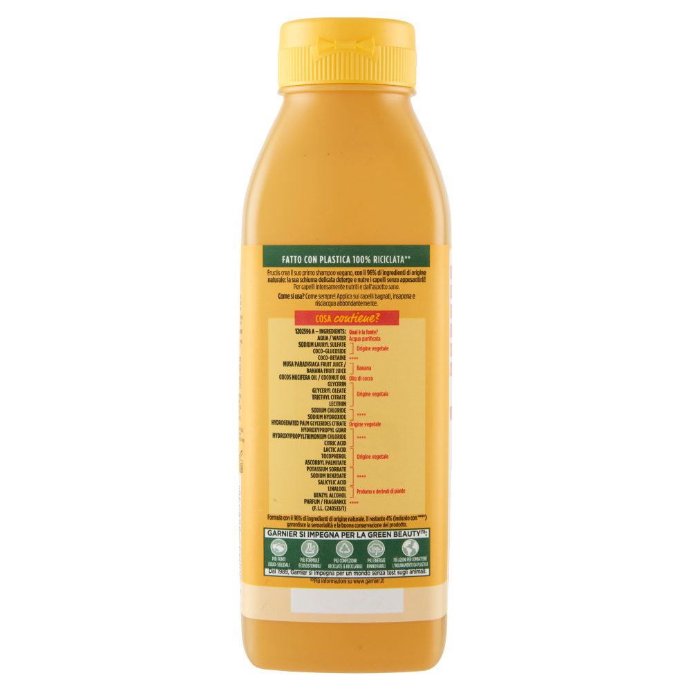 Garnier Fructis Hair Food, Shampoo nutriente alla banana per capelli secchi, 350 ml