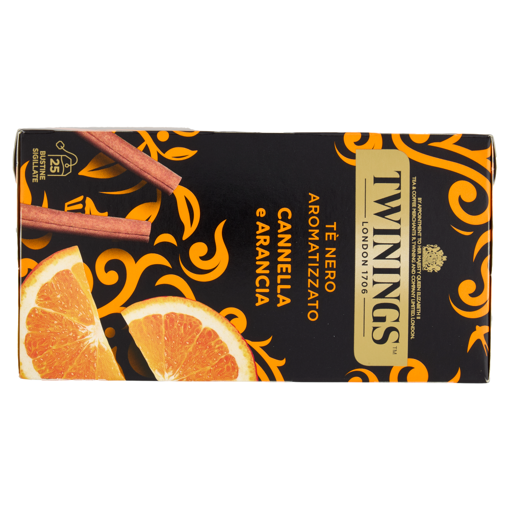 Twinings Cannella e Arancia Tè Nero aromatizzato 25 filtri The 50 g