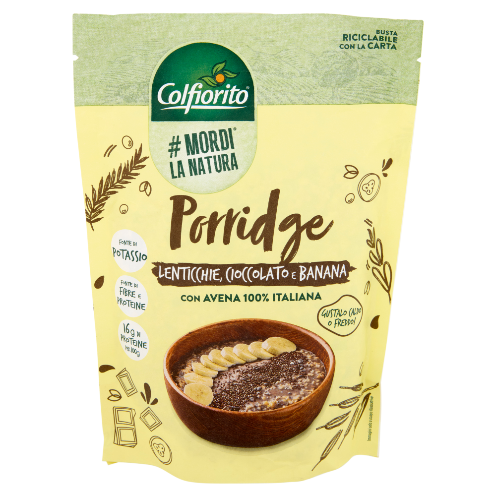 Colfiorito #Mordi la Natura Porridge Lenticchie, Cioccolato e Banana 250 g