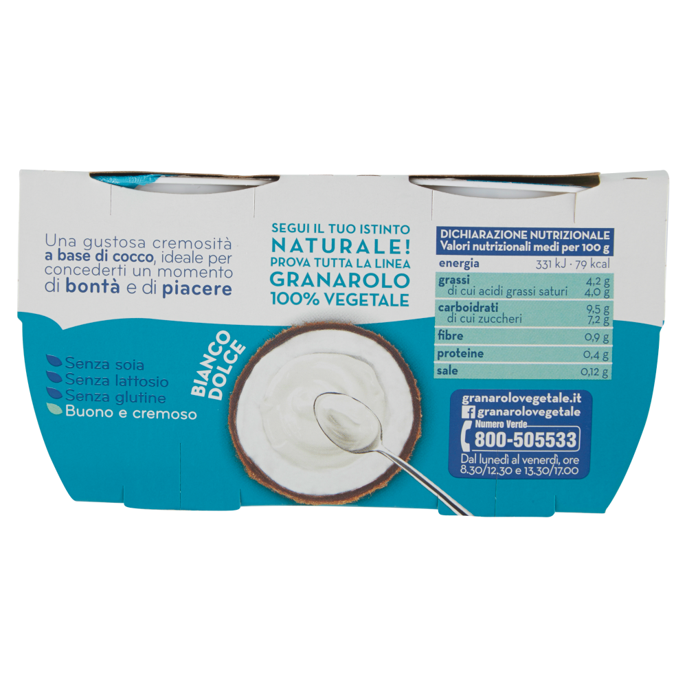 Granarolo 100% Vegetale Fatto con il Cocco Bianco Dolce 2 x 125 g