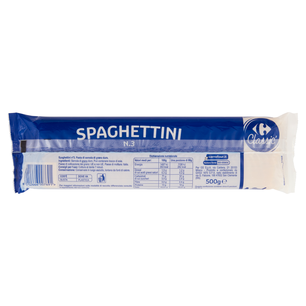 Carrefour Classic Spaghettini N.3 500 g