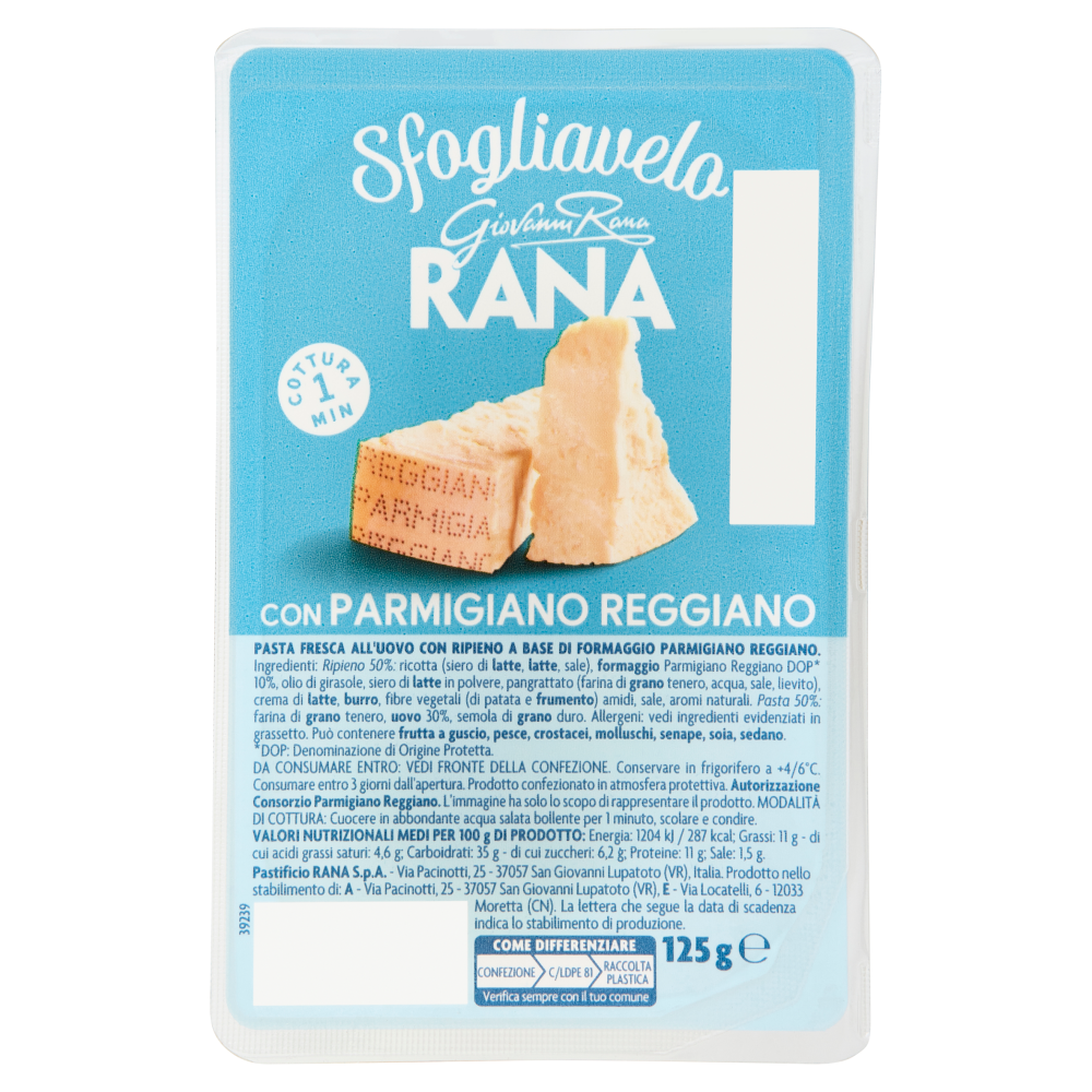 Giovanni Rana Sfogliavelo con Parmigiano Reggiano 125 g