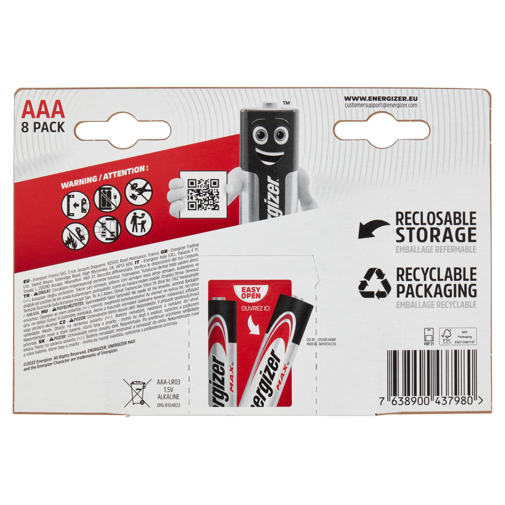 Energizer Max AAA 8 pz