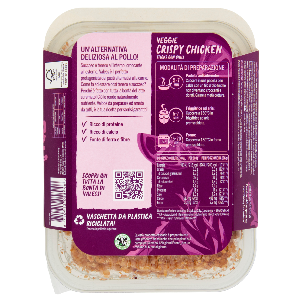 Valess Veggie Crispy Chicken Sticks con Chili 160 g