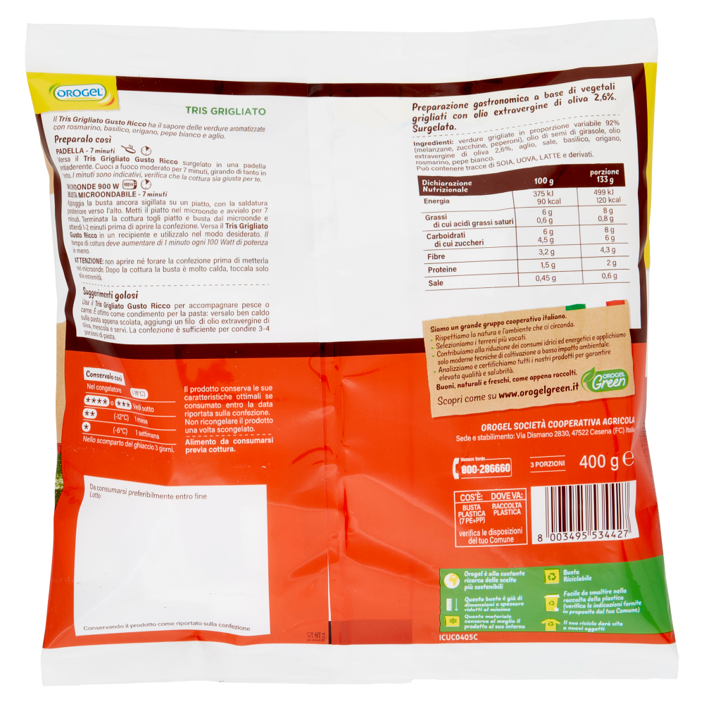Orogel Gusto Ricco Tris Grigliato Surgelati 400 g