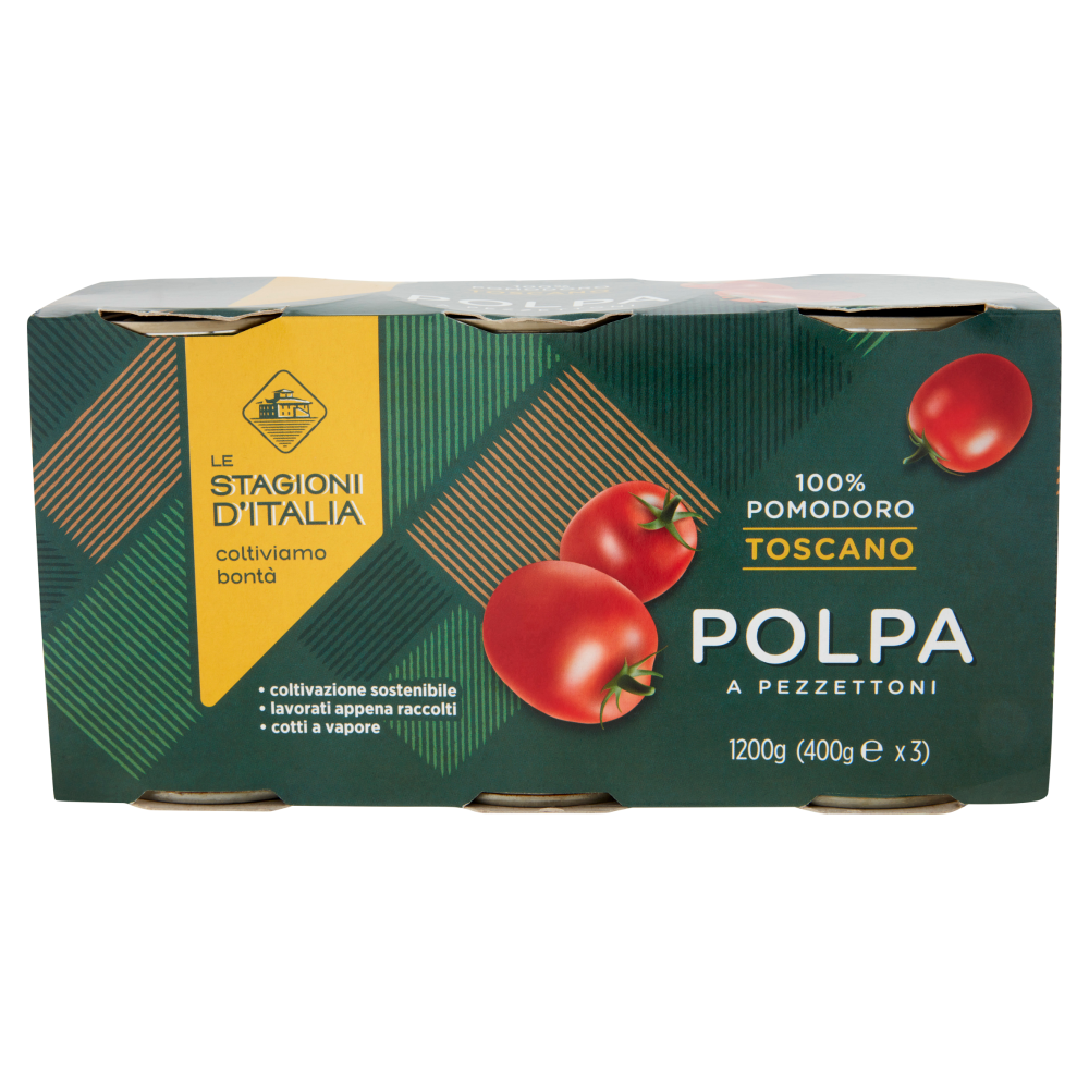 Le Stagioni d'Italia Polpa a Pezzettoni 3 x 400 g