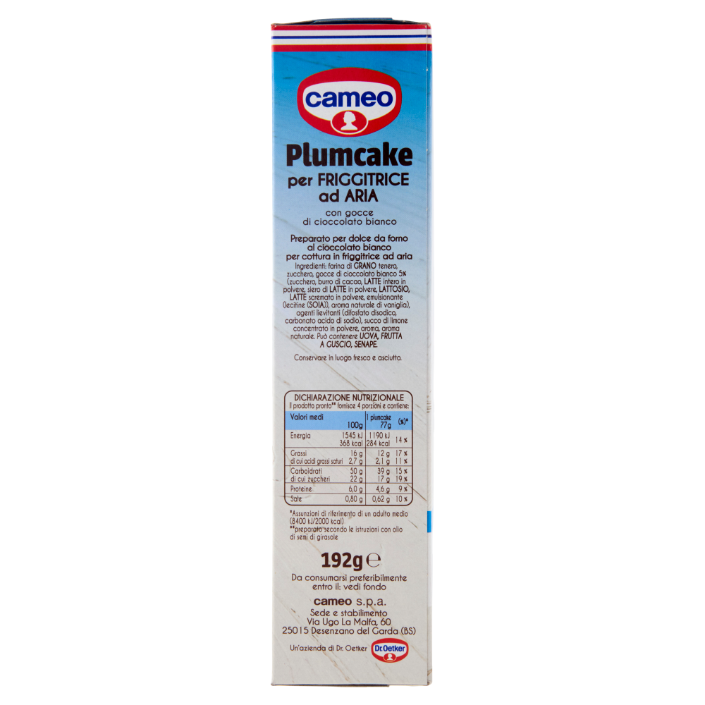 cameo Preparato per Plumcake per Friggitrice ad Aria con gocce di cioccolato bianco 192 g