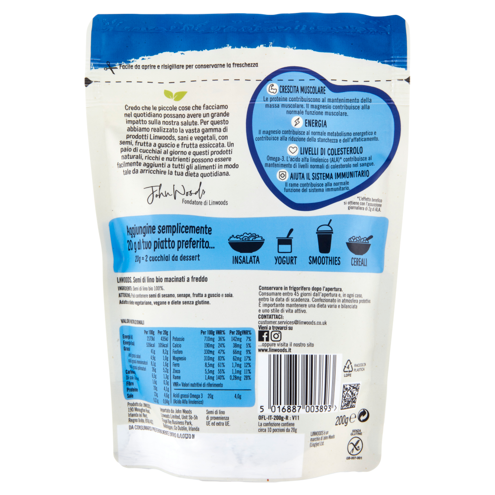 Linwoods Semi di lino Macinati a Freddo Bio 200 g