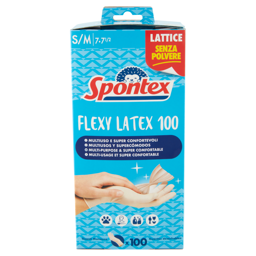 Spontex Guanti Usa&getta Flexy Latex x100 Taglia P/M