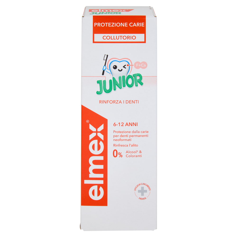 elmex collutorio Protezione Carie Junior 6-12 anni bambini 400 ml