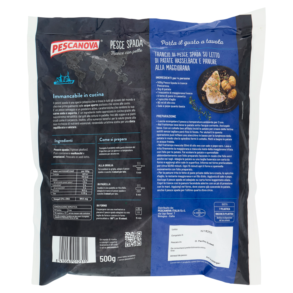 Pescanova Pesce Spada Trance con pelle 500 g