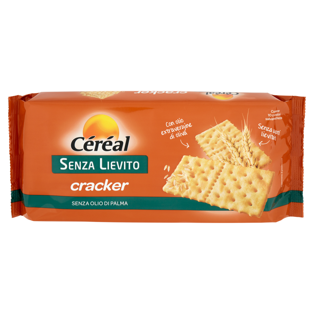 Céréal, Crackers Senza Lievito, Senza Olio di Palma, con fibre e farina di frumento - 10 x 25 g