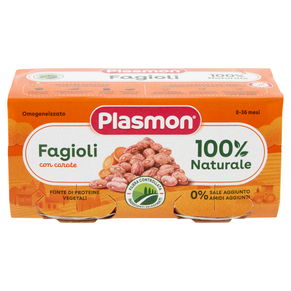 Plasmon Omogeneizzato Fagioli con carote 2 x 80 g