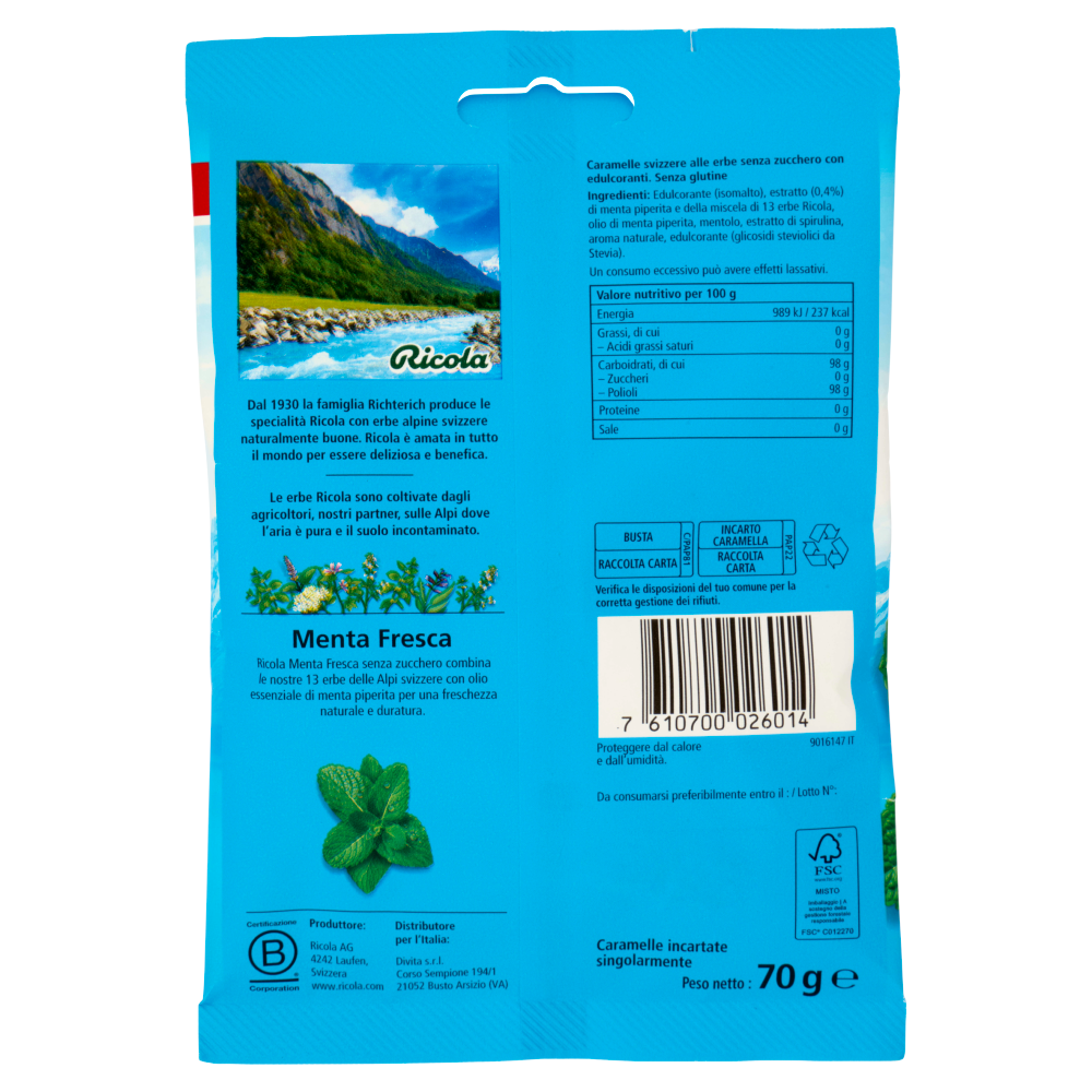 Ricola Menta Fresca 70 g
