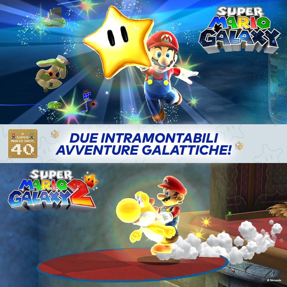 Nintendo Super Mario Galaxy + Super Mario Galaxy 2 Tedesca, DUT, Inglese, ESP, Francese, ITA, Giapponese, Coreano, Portoghese Nintendo Switch