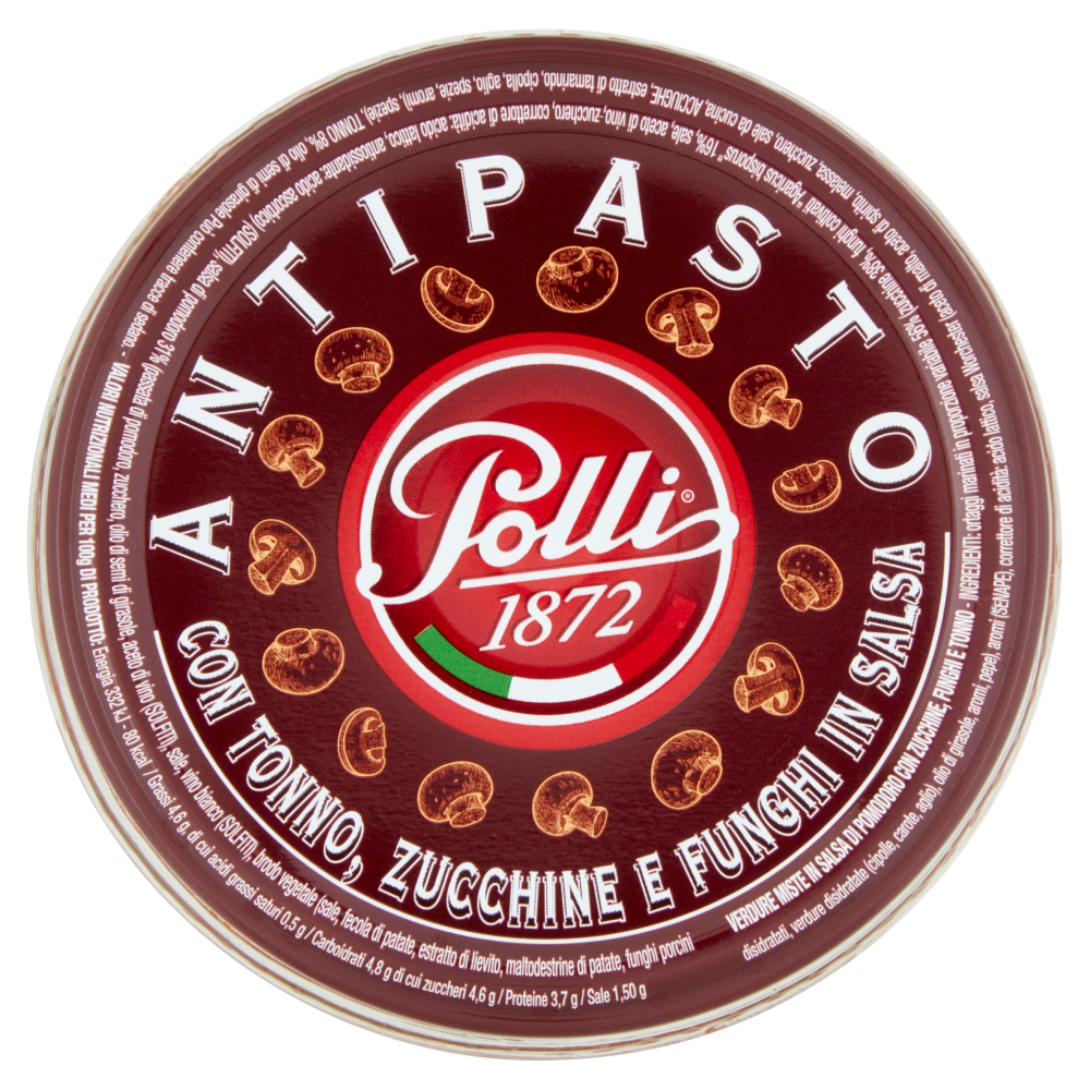 Polli Antipasto con Tonno, Zucchine e Funghi in Salsa 210 g