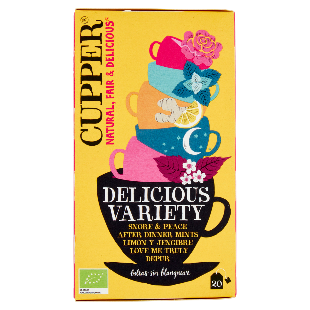 CUPPER Cofanetto Mix di Tisane Biologiche, Confezione Assortita di 5 Infusi, 20 Bustine 40 g