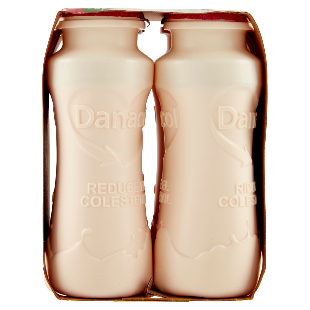 DANACOL Yogurt da bere, Riduce il Colesterolo grazie agli Steroli Vegetali, Frutti Rossi, 4x100g