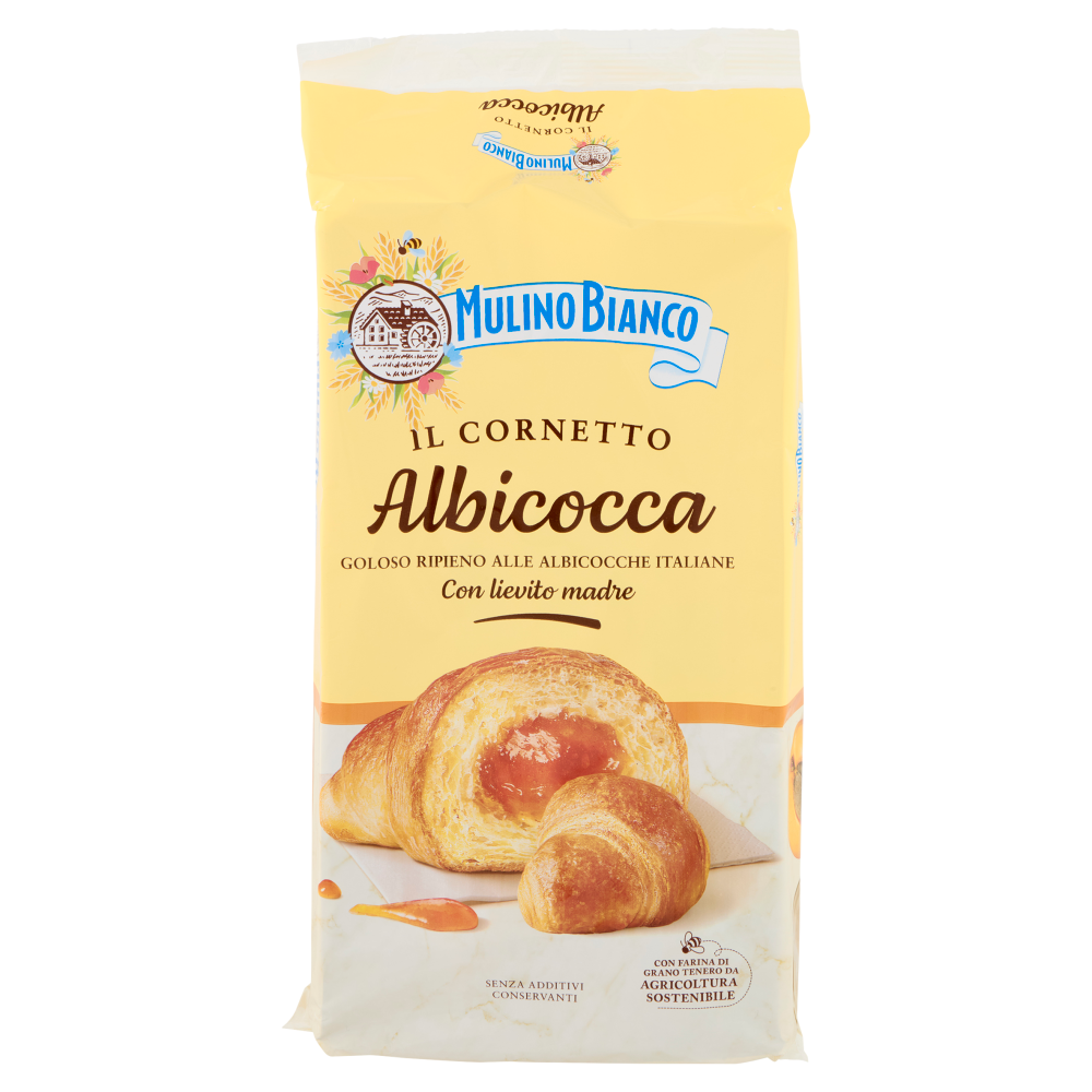 Mulino Bianco Cornetti Albicocca Merenda senza Additivi Conservanti 6 pezzi 300g