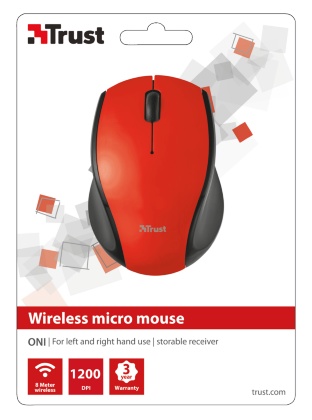 Trust Oni mouse Viaggio Ambidestro RF Wireless Ottico 1200 DPI
