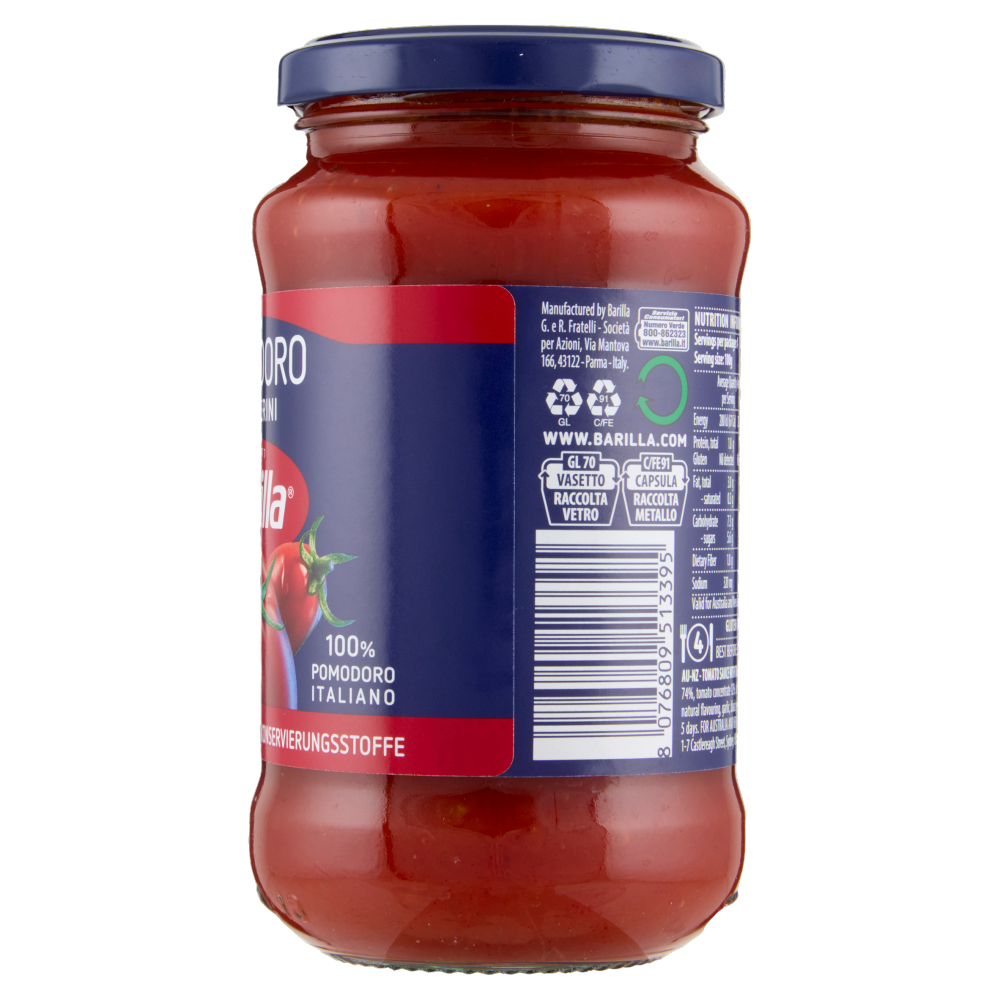 Barilla Sugo Pomodoro e Datterini 100% Pomodoro Italiano Condimento per Pasta 400g