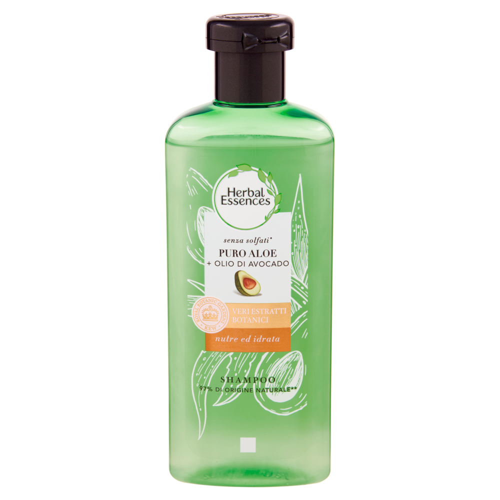 Herbal Essences  Puro Aloe + Olio di Avocado Shampoo senza Solfati 225 ml