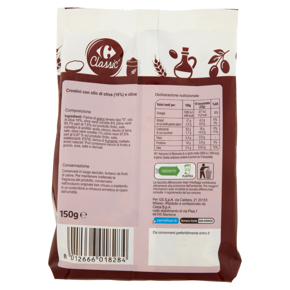 Carrefour Classic Bruschette alle Olive 150 g