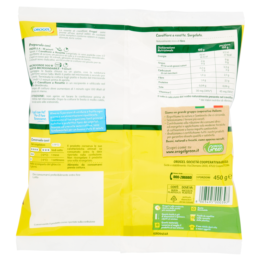Orogel Cavolfiore a Rosette Surgelati 450 g