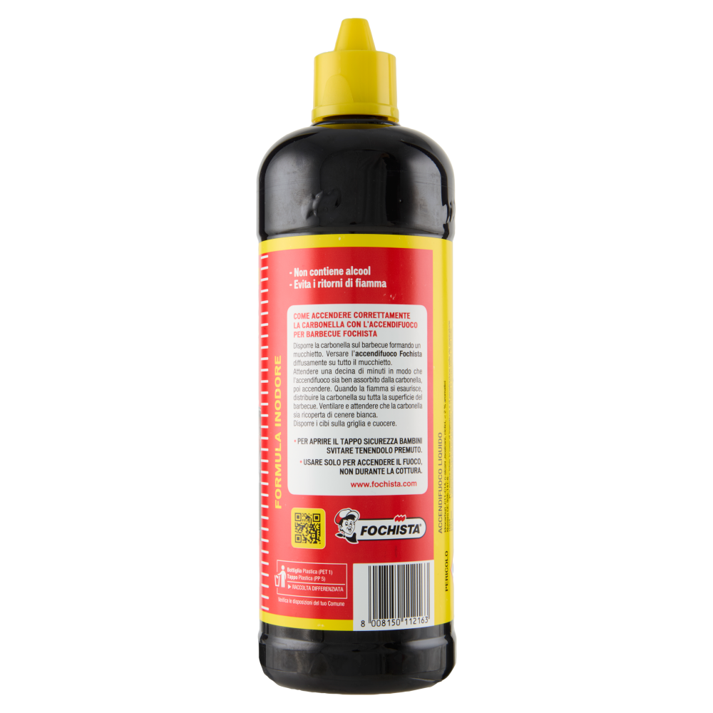 Fochista Accendifuoco Formula Inodore Premium Quality per Barbecue 750 ml