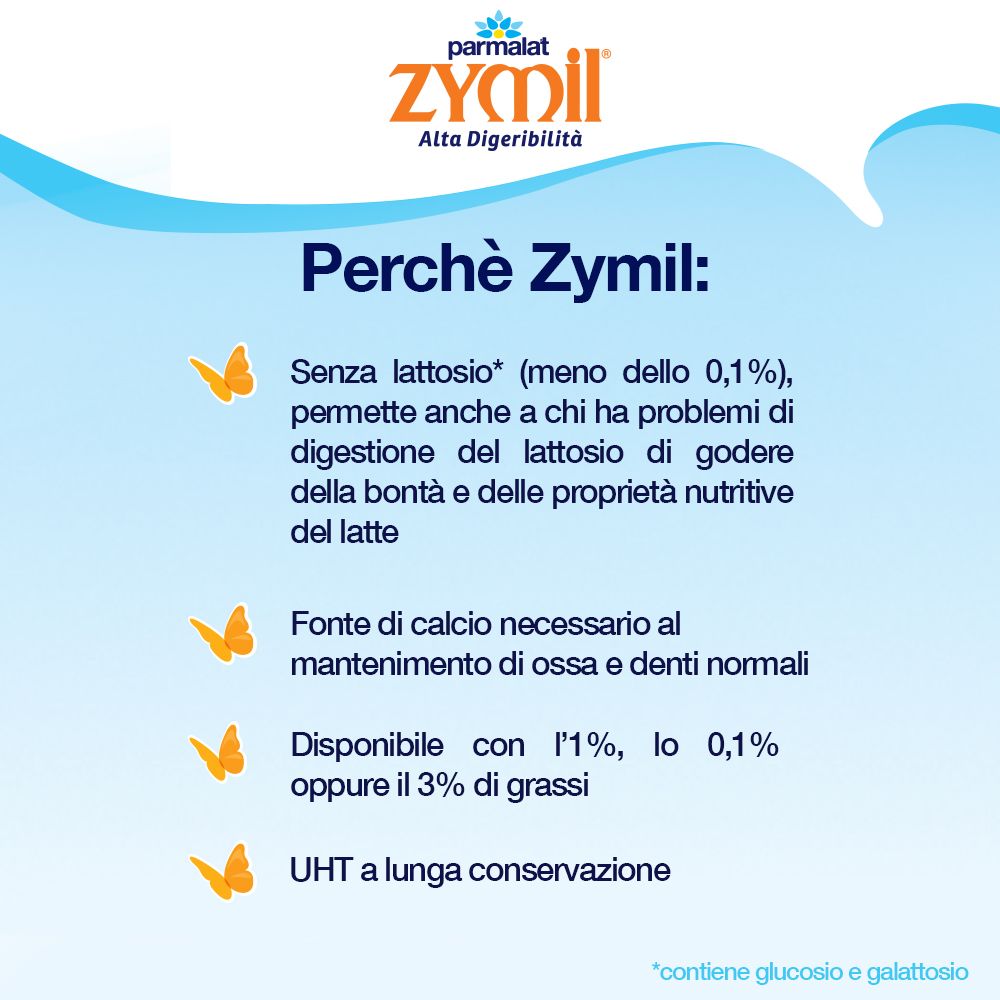 Zymil Latte UHT Senza lattosio Magro Digeribile 1000 ml