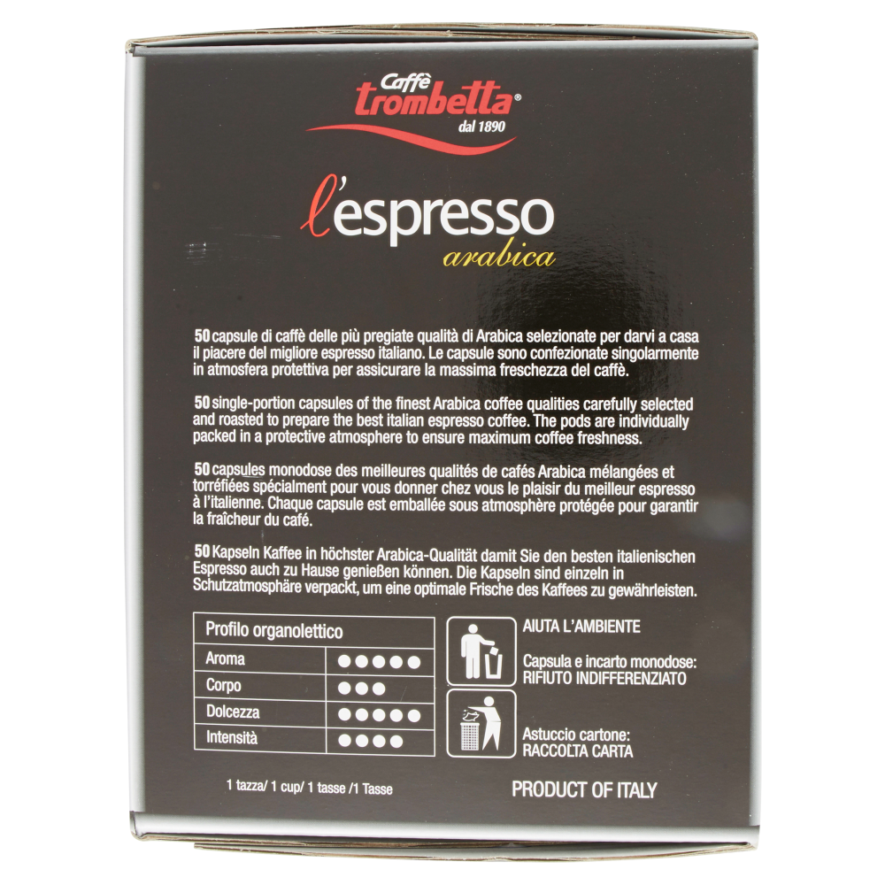 Caffè trombetta l'espresso arabica Capsule 50 pz