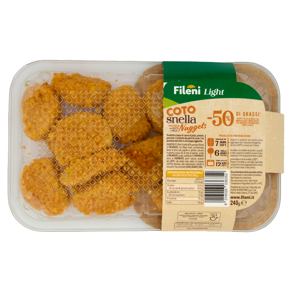 Fileni Light Cotosnella Bocconcini con Filetti di Pollo Nuggets 0,240 kg