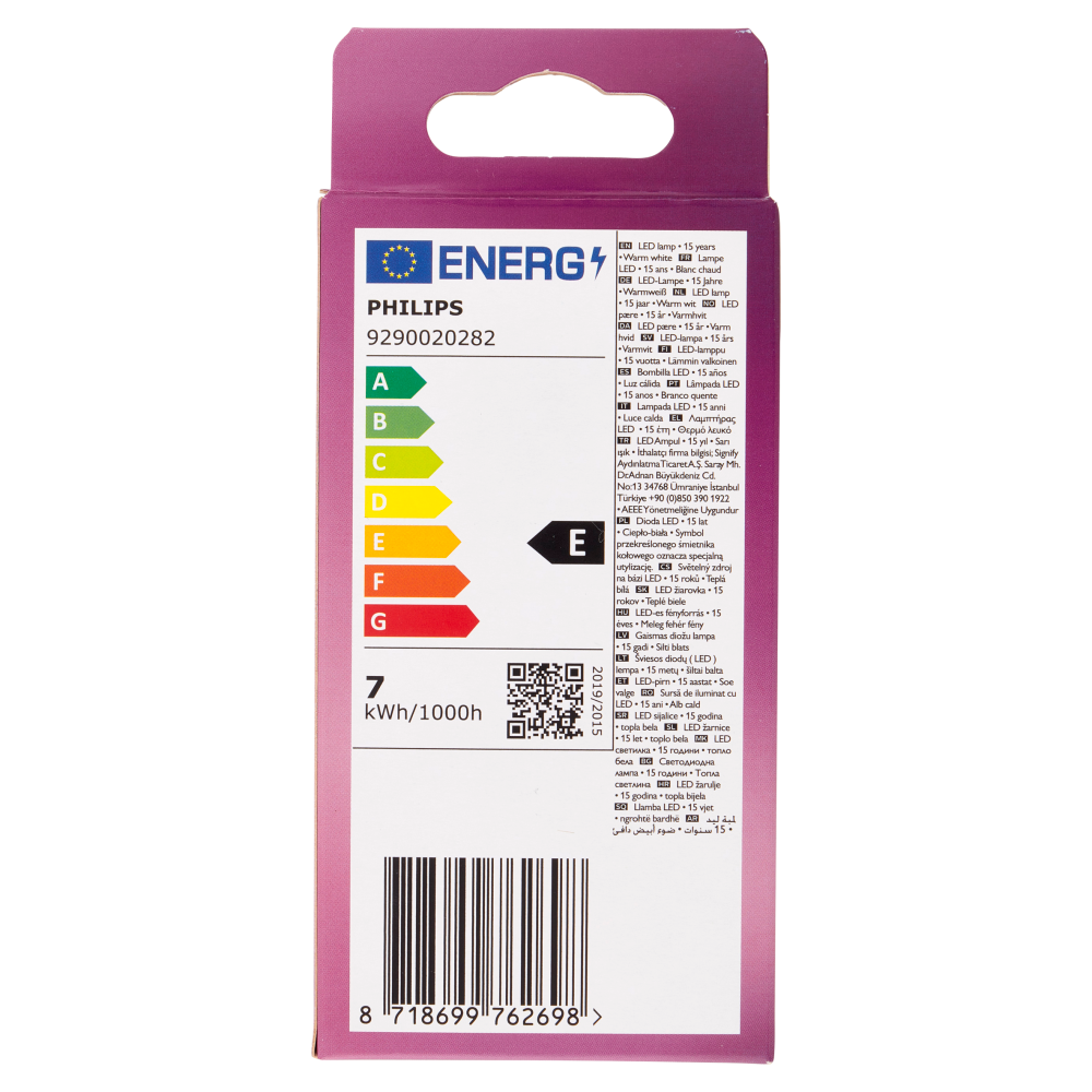 Philips Led candela vetro 60W E14 2700K