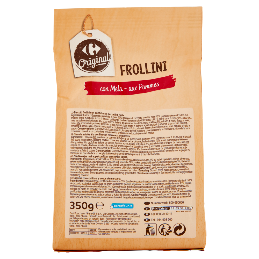 Carrefour Original Frollini con Mela 350 g